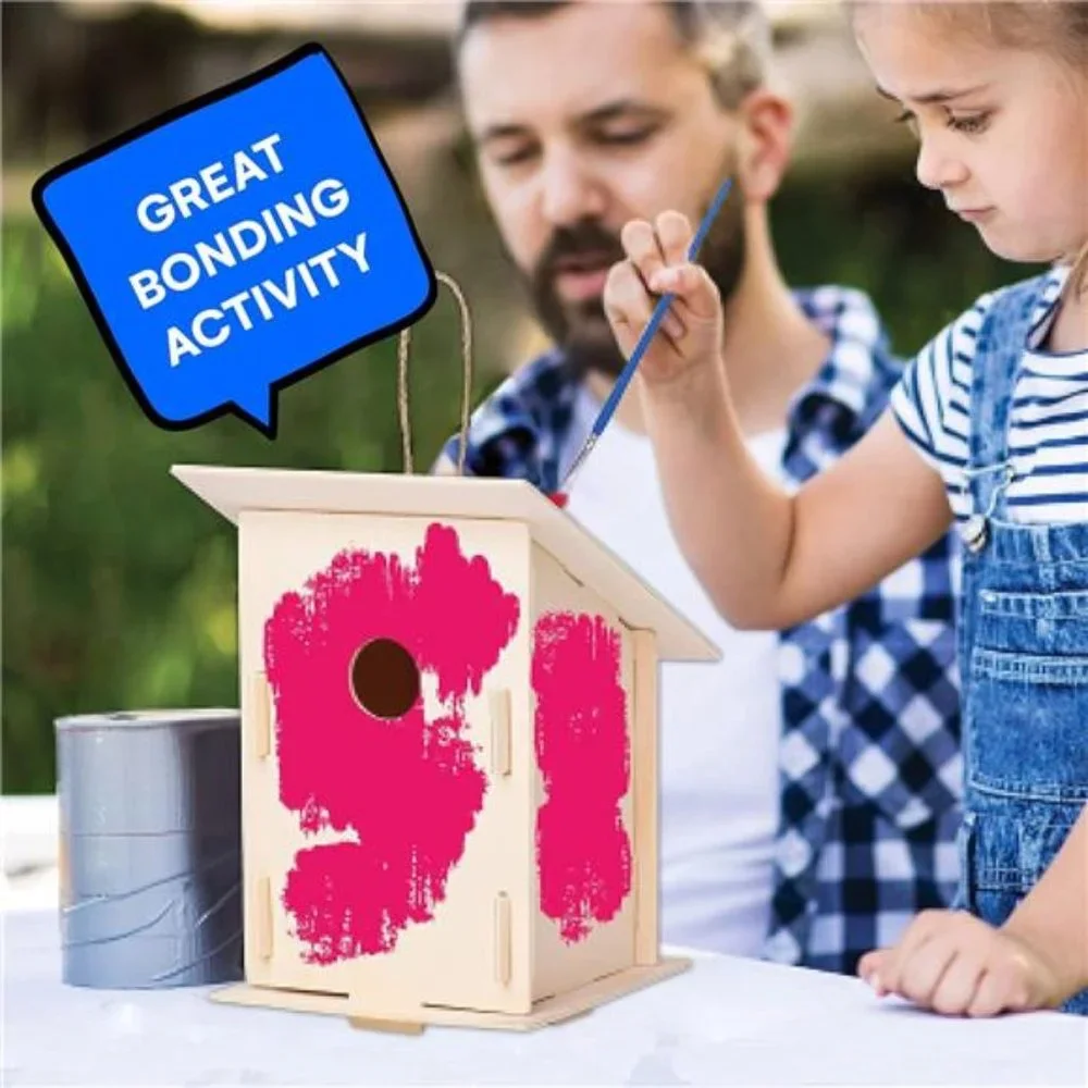 12 DIY Wooden Birdhouses - Kids Bulk Arts and Crafts Set, Crafts for Adults